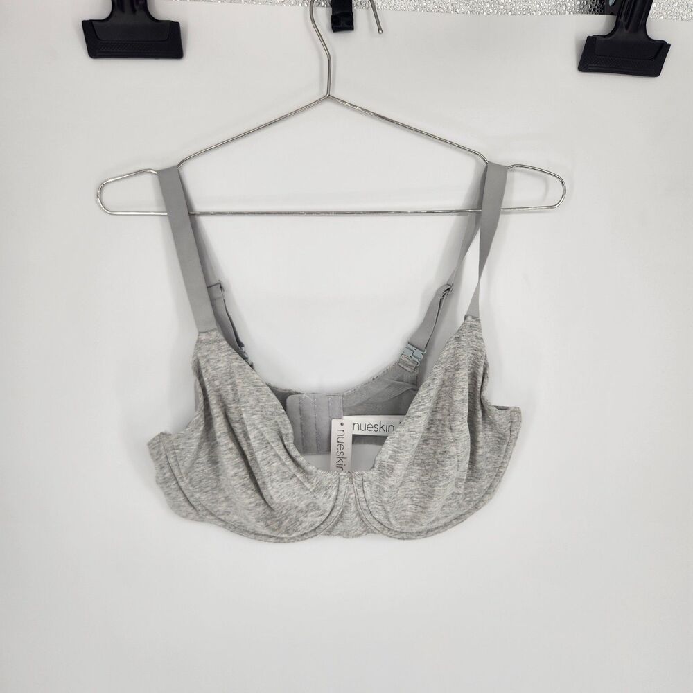 Nueskin Women's 38DDD Gray Demi Cotton Bra NWT
